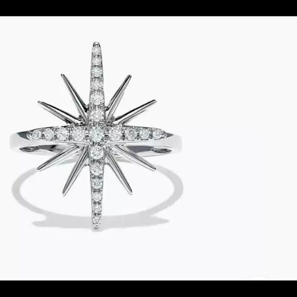 💫Silver Star CZ Diamond Ring - Picture 2 of 7